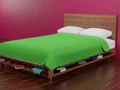 Low poly Bed Low-poly 3D model
