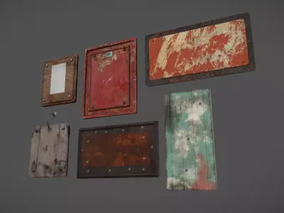 Plate Pack 01 Low-poly 3D model