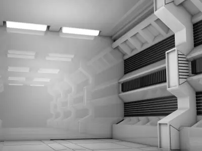Sci Fi Corridor Low-poly 3D model