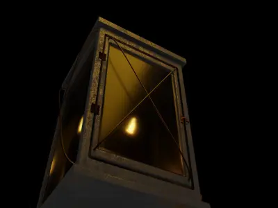 Old Lantern with Candle 3D Model 3D model