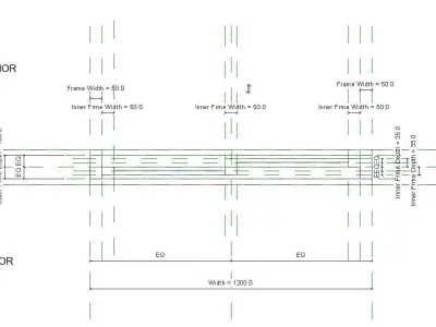Double Panel Sliding Window 3D model
