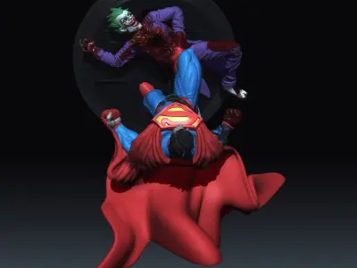 Superman kills Joker Injustice DC Comics fanarts stl 3d print 3D print model