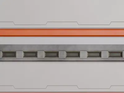 Stylized Sci-Fi Wall PBR Seamless Texture