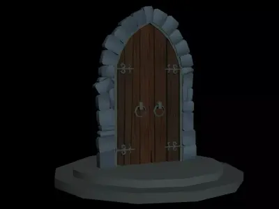 Cartoon Great Door Low-poly 3D model