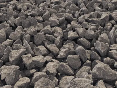 Gravel stone road 3D model