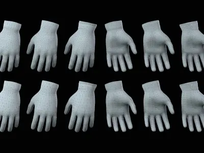 Sci-Fi Gloves Low-poly 3D model
