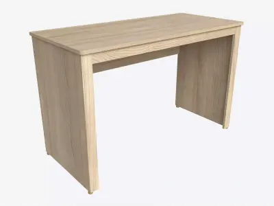 Study Desk Wooden Simple 3D model