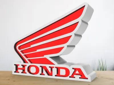 Motocyclette Honda Logo  Lamp 3D print model