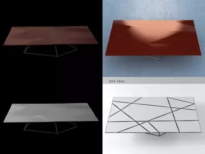Folded geometric coffee table 3D model
