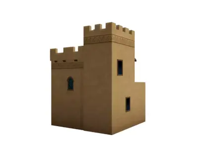 Middle Eastern Style Building - PBR Game Ready Low-poly 3D model