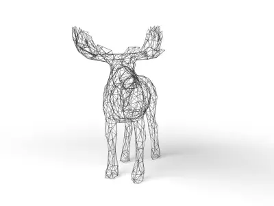 MooseII Wireframe Low-poly 3D model