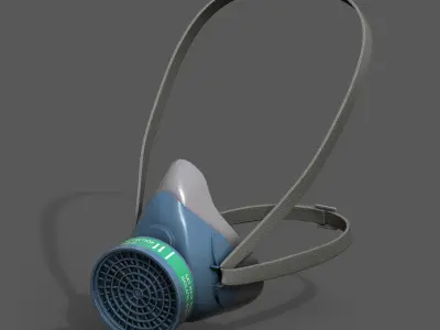 Gas mask protection isolated plastic scifi fantasy  Low-poly 3D model