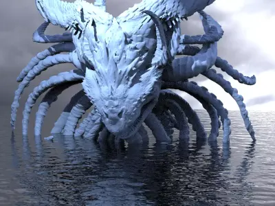 Cthulhu Squid monster sculpture Deep Sea  3D model