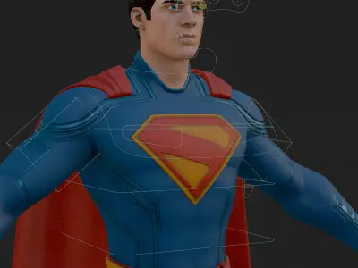 Superman 3D Model Corenswet Fortnite Rigged PBR Blender FBX Low-poly 3D model