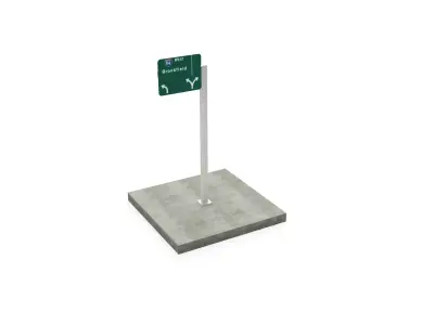 Highway Sign Place Signs Exit Drive Free 3D model