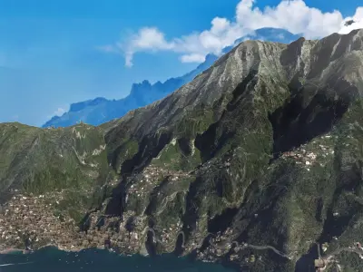 Positano Italy mountain landscape 3D model