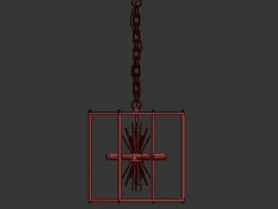 Gold Starburst Chandelier 3D model purchase