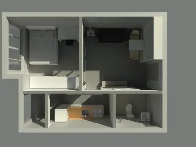 Simple room by REVIT 25R02 3D model