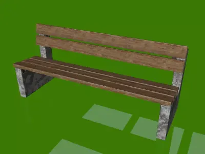 Bench wooden 3D model get