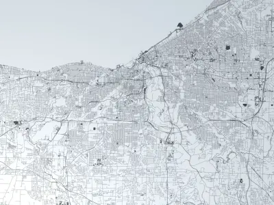 Cleveland Road Network and Streets 3D model