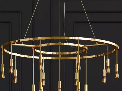 VAGHE circular chandelier with lights 3D model
