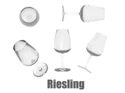 Wine glass Riesling Dry Champagne cocktail barware 3D model