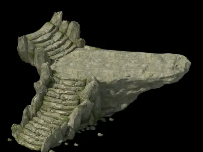 Tongtianhe - rock stairs 01 3D model