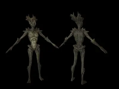 Alien Female Low-poly 3D model