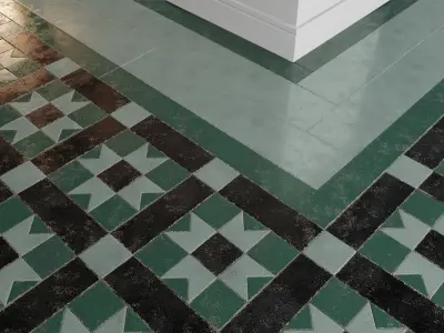 Victorian Floor Tiles Low-poly 3D model