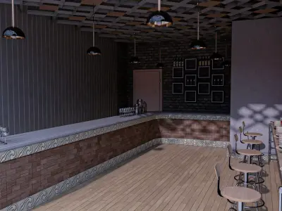 Classic fast food restaurant 3D model