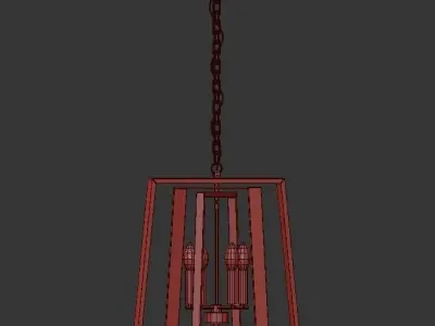 Modern rectangle chandelier 3D model