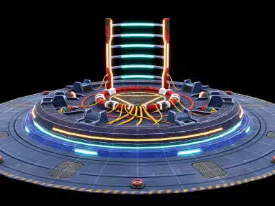011 Scifi Lifting Platform Low-poly 3D model