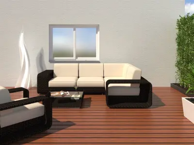 modern terrace 3D model