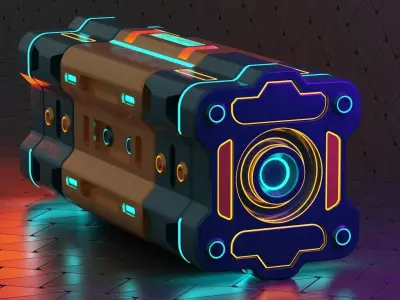 Sci-Fi box Low-poly 3D model 3