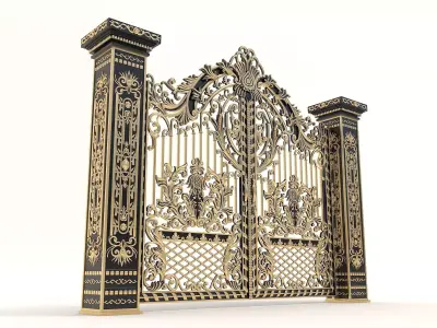 Classic European style Mansion Gate 2 3D model
