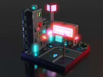 Original house low-poly game ready Low-poly 3D model Low-poly 3D model