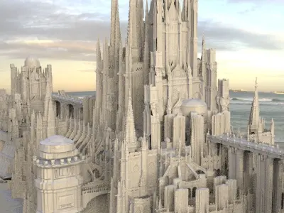 Bloodborne inspired Cathedral City  huge 3D model