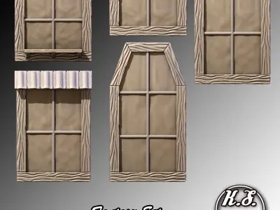 Fantasy Set - Doors and Windows Free 3D print model