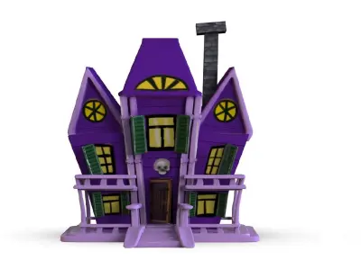 Haunted House Cartoon  Low-poly 3D model