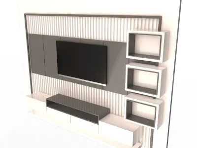 TV Stand Azer Low-poly 3D model