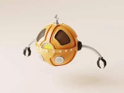 Robot V18 Low-poly 3D model