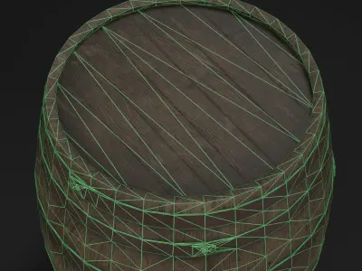 Wooden Barrel - 5 Variations - Game Ready Low-poly 3D model