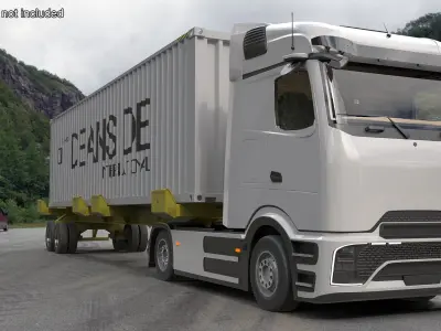  Ballistic Missile Container on Semi Trailer with Truck 