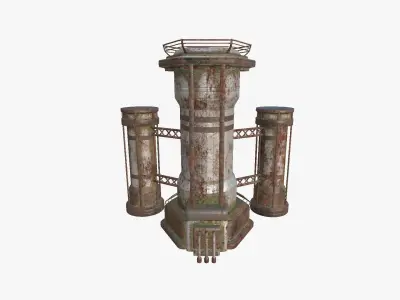 SciFi Facility A10 Abandoned - Sci Fi Exterior Design Low-poly 3D model