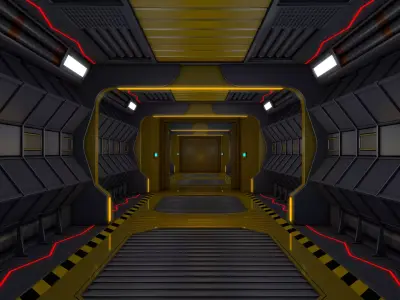 Sci Fi Corridor Futuristic 3D model