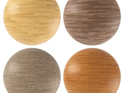 Parquet - Laminate - Wooden floor 4 in 1 3D model 37