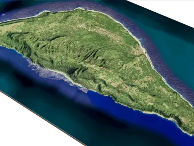 Eua island 3D model terrain Low-poly 3D model