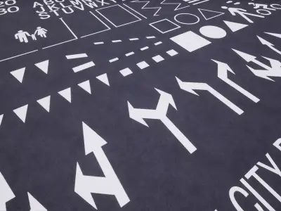 Procedural Road Markings for UE4 Low-poly 3D model