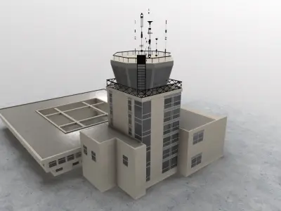 LYTV Control Tower Low-poly 3D model