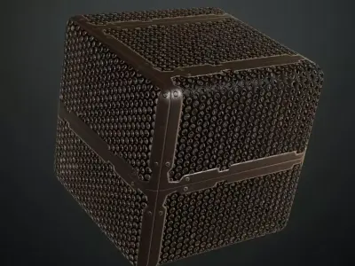 Dark Perforated Round Mesh Panel PBR SEAMLESS Texture